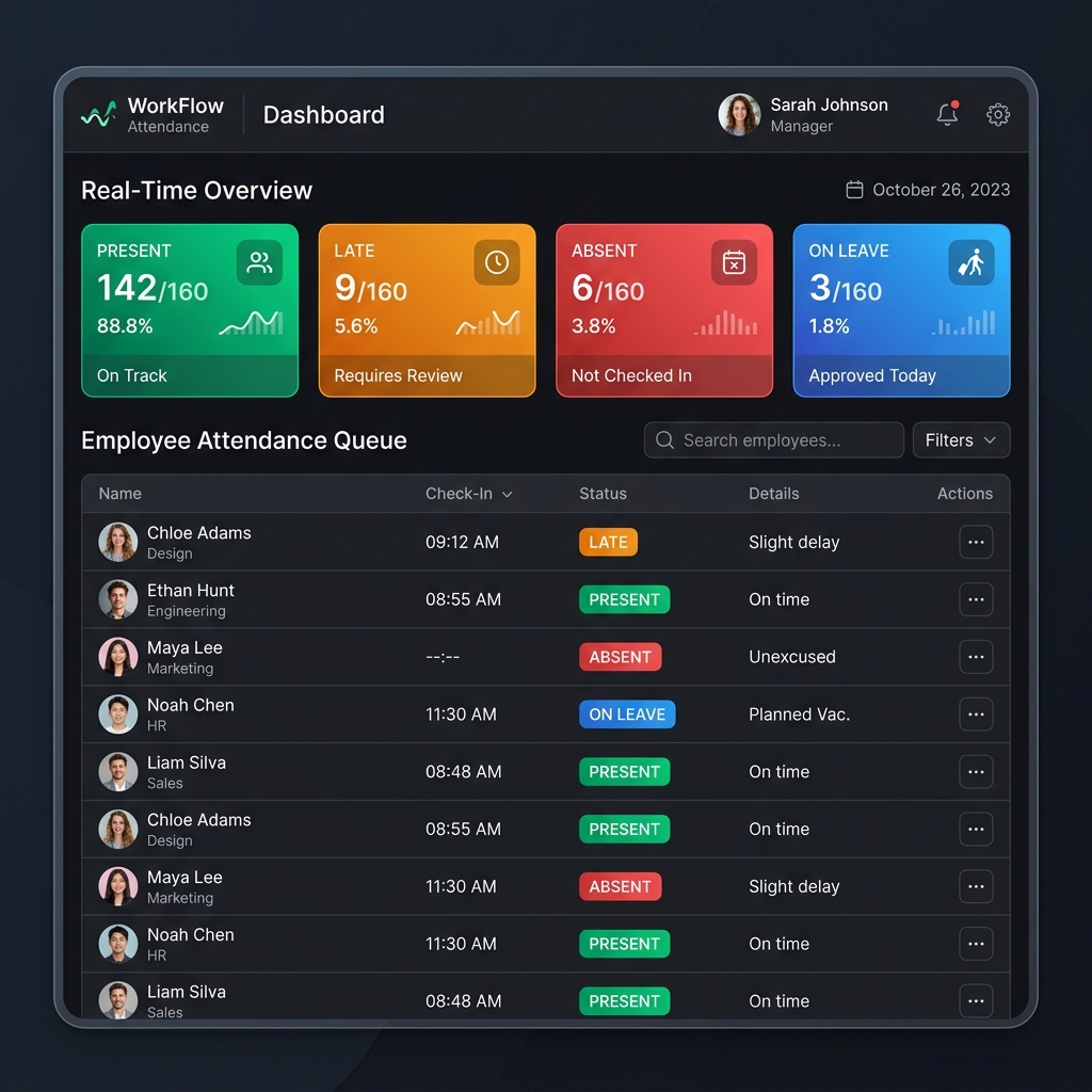 Manager Dashboard Desktop View
