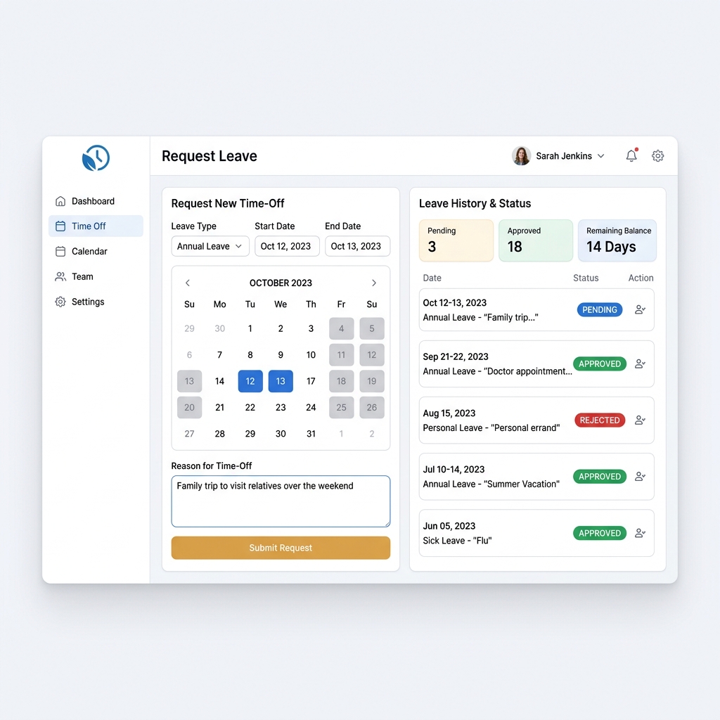 Leave Management Screen